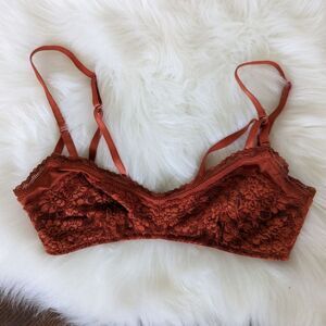 Intimately Free People FP rust orange lace bralette 32C S Small